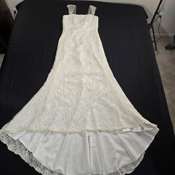 GALINA "Your Fairy Big Day" IVORY Empire Waist Beaded Lace Wedding Dress Size 12 - Picture 5 of 17